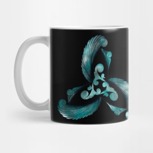 Floral Celtic Knot in Blue Mug